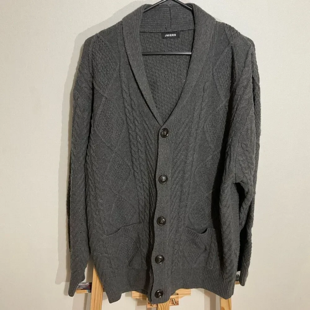 Sweater fall, casual, long sleeve shell collar buttons down cableknit cardigan s
